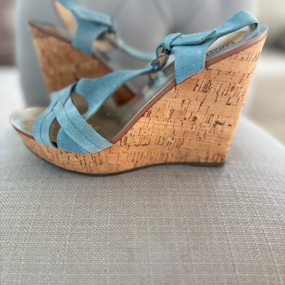 Michael Kors Sky Blue Cork Wedges